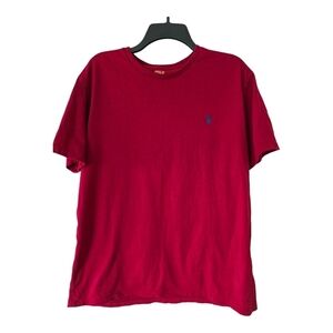 Ralph Lauren T Shirt Men’s Sz L  Red Slim Fit Logo Crew Neck Normcore Casual